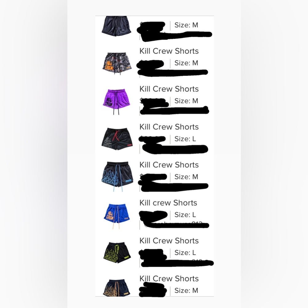 8 PAIR OF KILL CREW SHORTS! Like new! BARELY any difference between sizes.